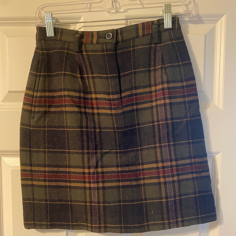 Vintage Liz Claiborne Tartan Plaid Skirt Petites 4 Wool Academia Preppy Y2K
